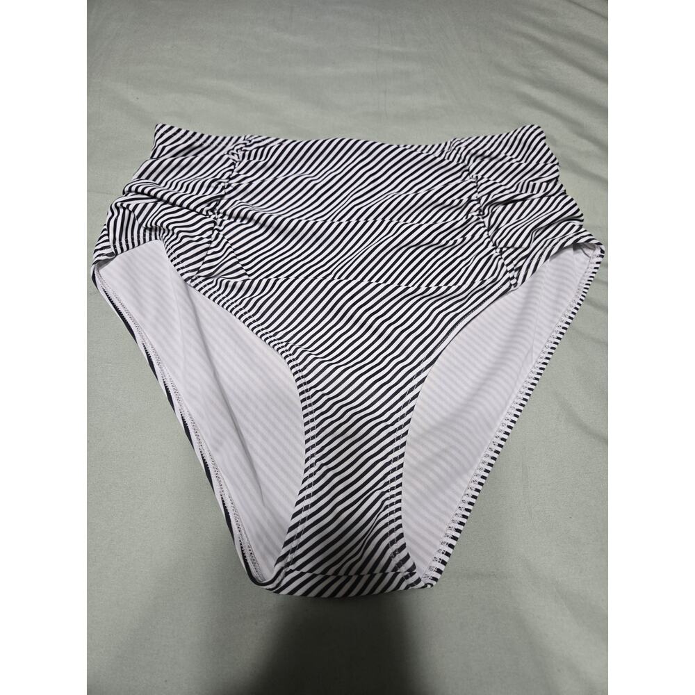 Unknown brand xl women's high waisted black and white striped swimsuit bottom